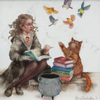 The Bird Conjuring Charm - Original by artist Kerry Darlington - Wyecliffe Galleries