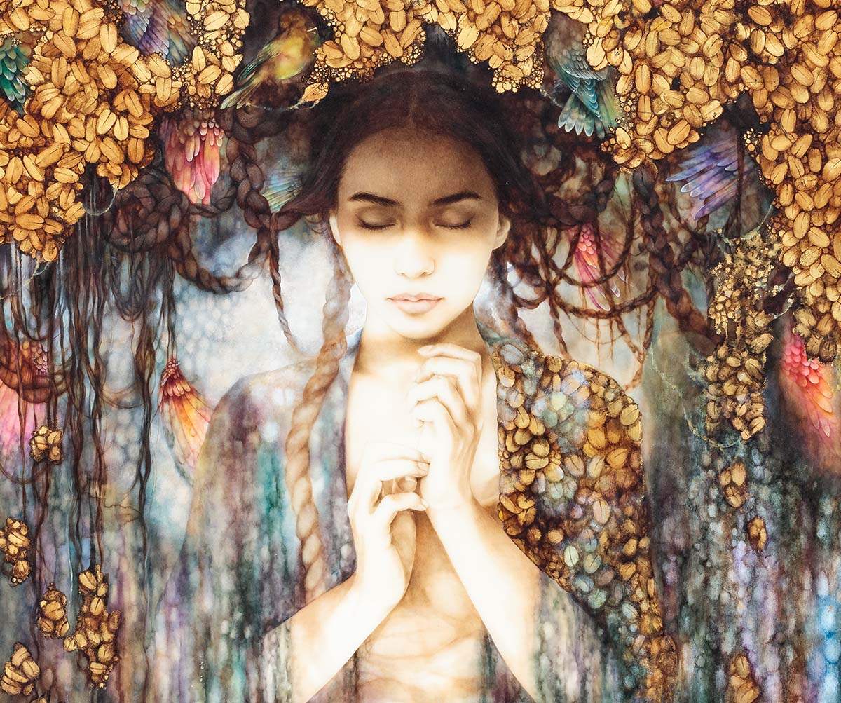 The Dryad's Crown - Original - SOLD by artist Kerry Darlington - Wyecliffe Galleries