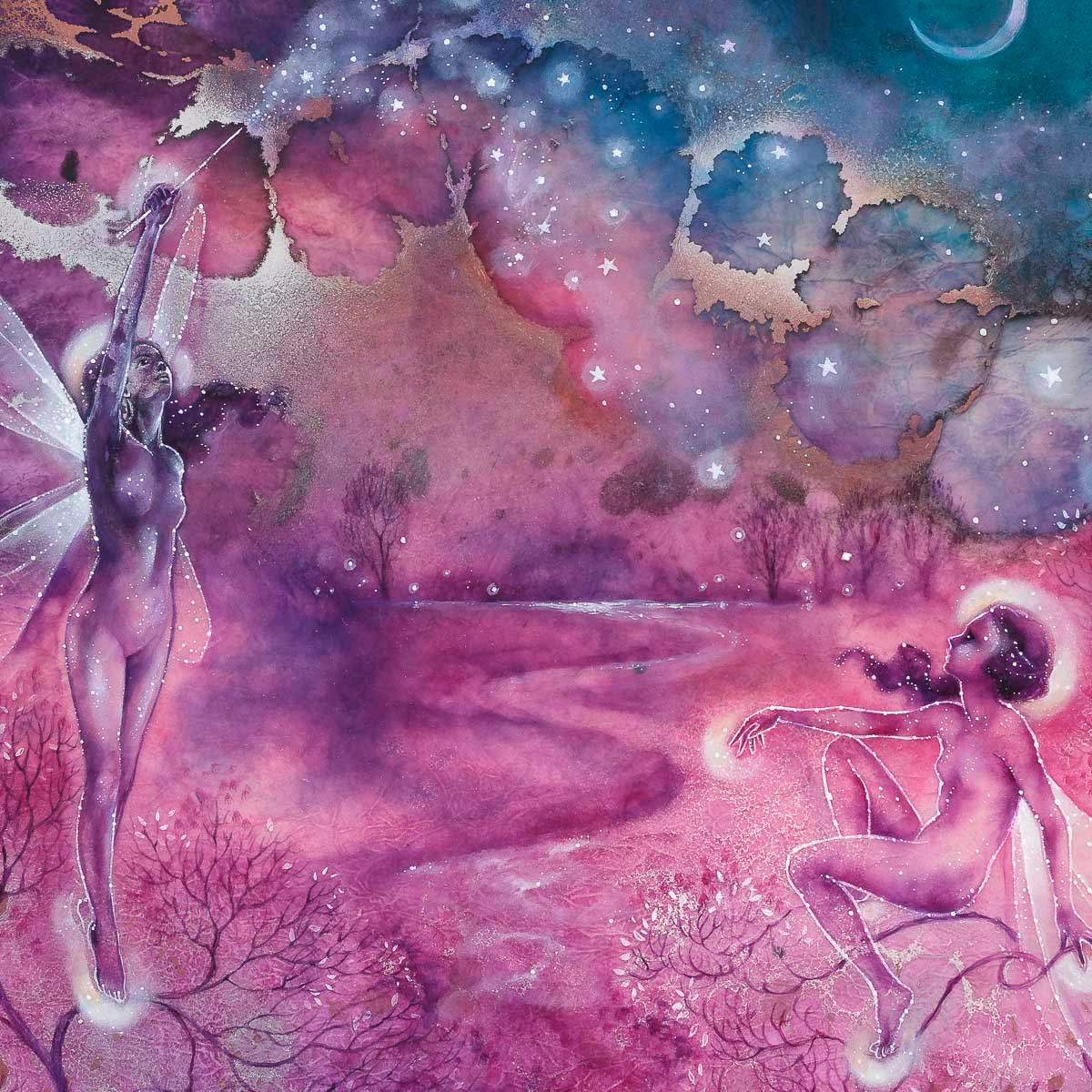 The Night Faeries - Original - SOLD by artist Kerry Darlington - Wyecliffe Galleries