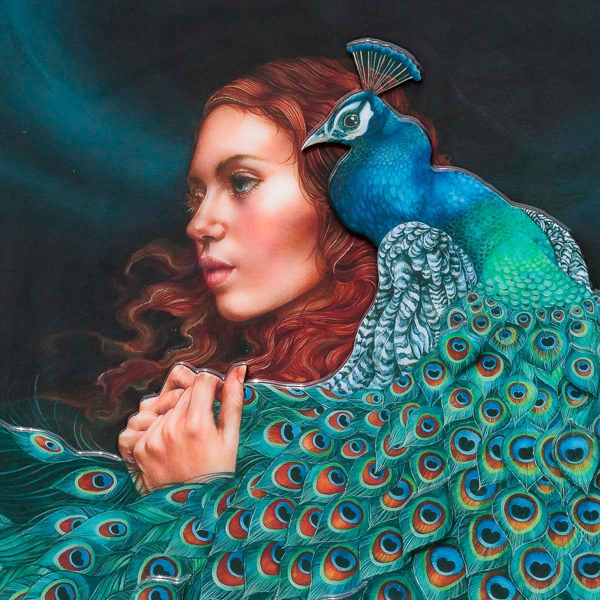 The Peacock Princess - Edition by artist Kerry Darlington - Wyecliffe Galleries