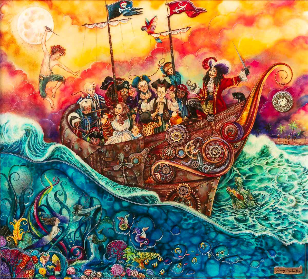 The Pirate Ship - GOLD Edition by artist Kerry Darlington - Wyecliffe Galleries