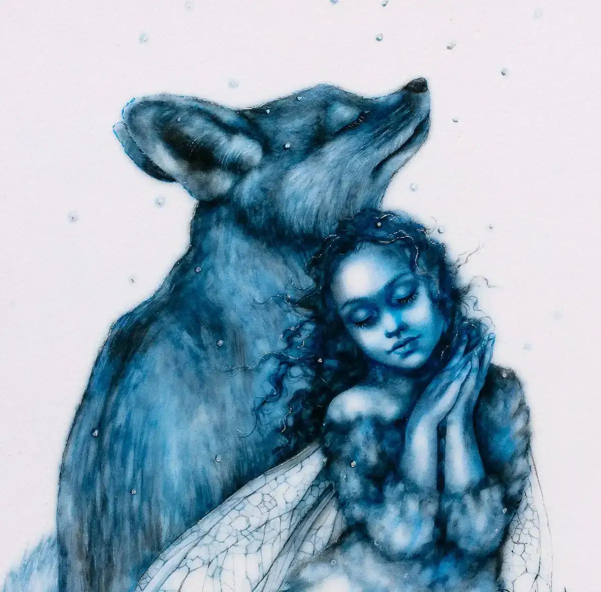 The Snow Faerie & The Badger Faerie - Edition - Matching SET by artist Kerry Darlington - Wyecliffe Galleries