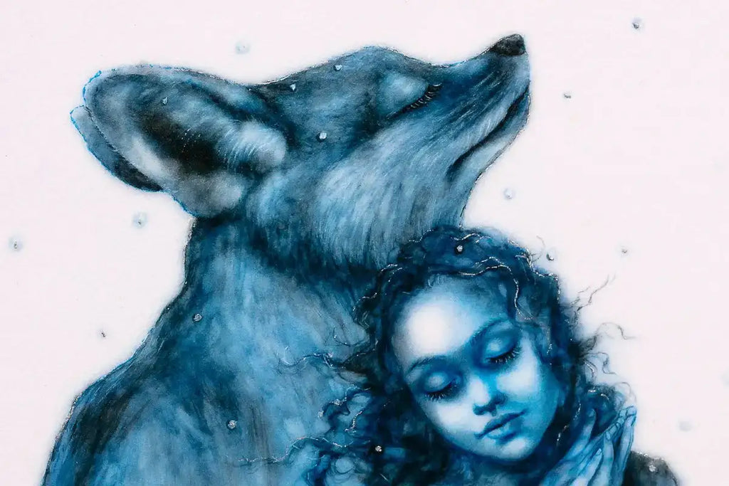 The Snow Faerie & The Badger Faerie - Edition - Matching SET by artist Kerry Darlington - Wyecliffe Galleries