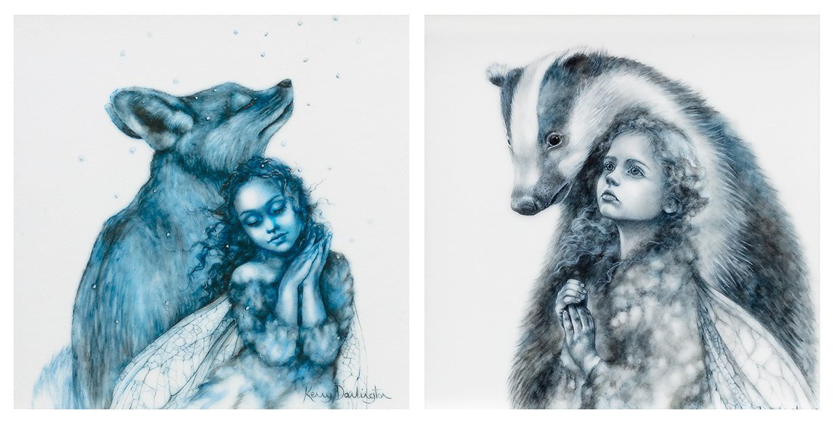 The Snow Faerie &amp; The Badger Faerie - Edition - Matching SET Kerry Darlington