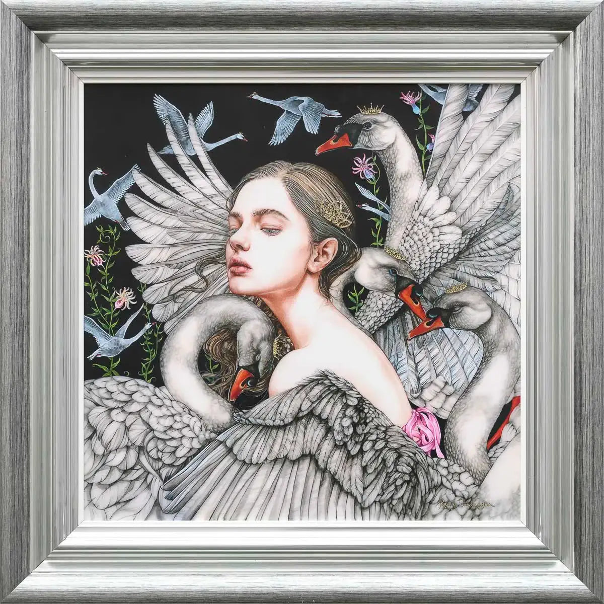 The Wild Swans - Edition by artist Kerry Darlington - Wyecliffe Galleries