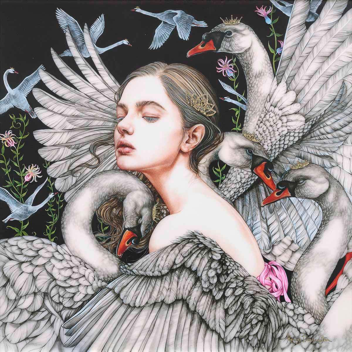 The Wild Swans - Edition by artist Kerry Darlington - Wyecliffe Galleries