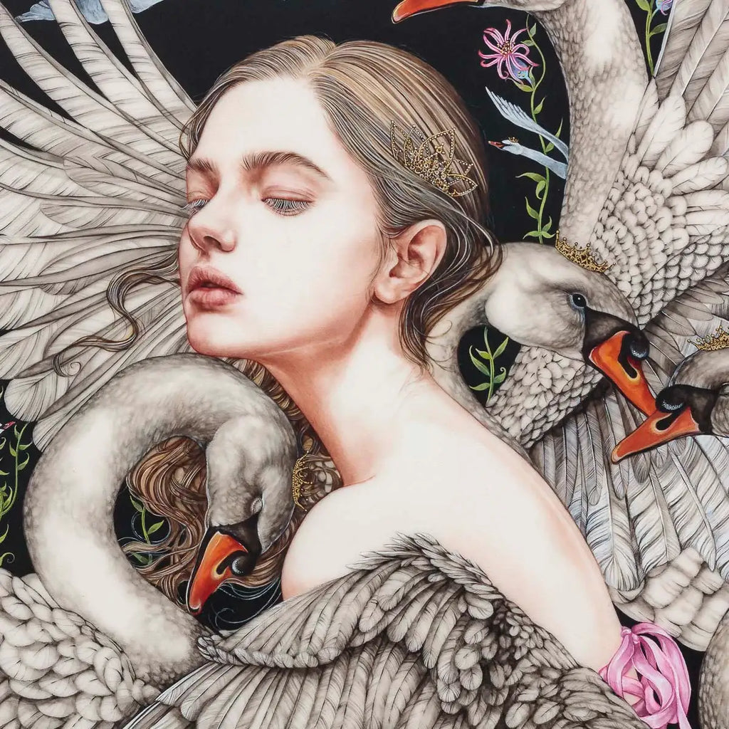 The Wild Swans - Original - SOLD by artist Kerry Darlington - Wyecliffe Galleries