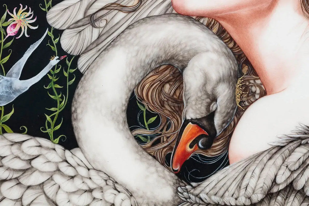 The Wild Swans - Original - SOLD by artist Kerry Darlington - Wyecliffe Galleries