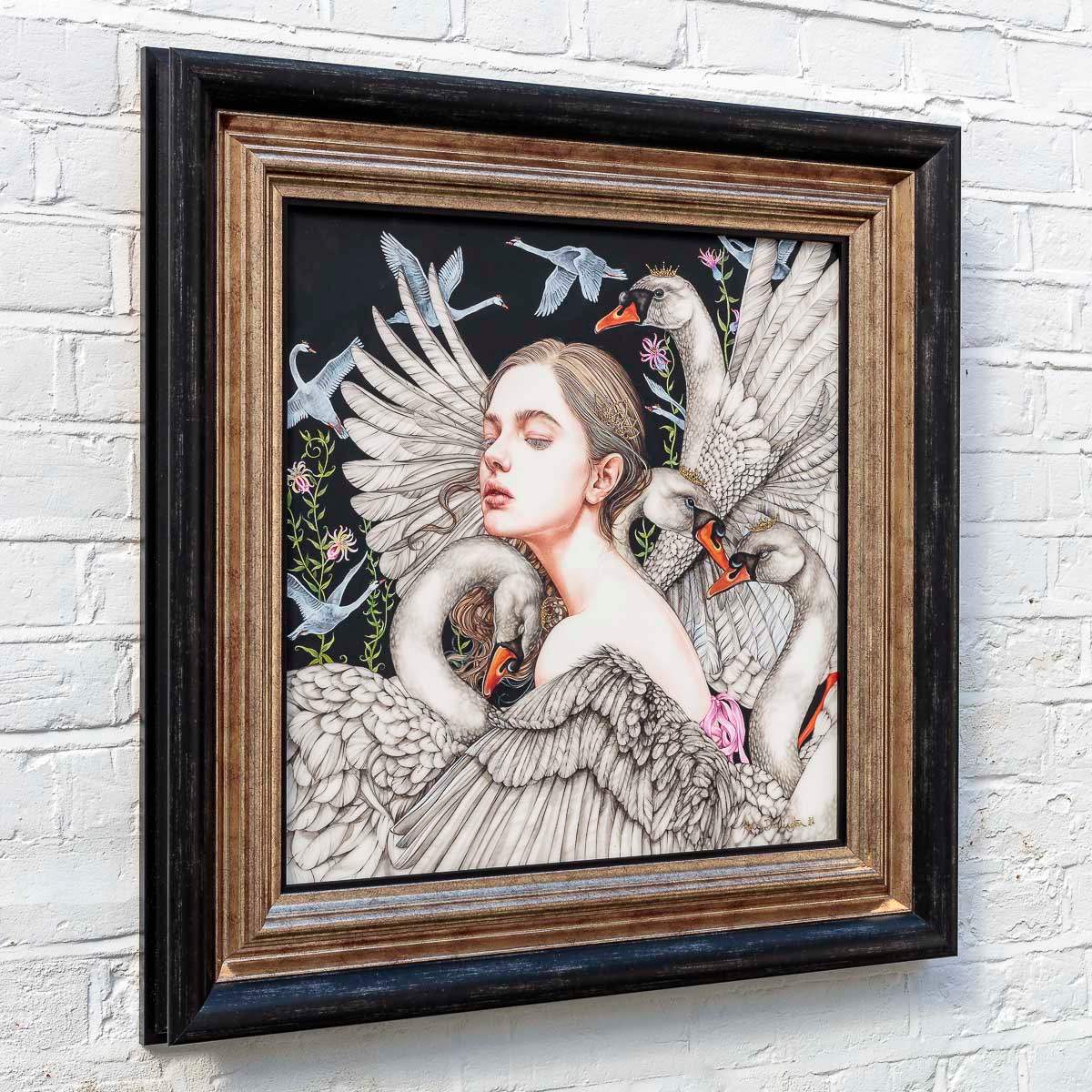 The Wild Swans - Original - SOLD by artist Kerry Darlington - Wyecliffe Galleries