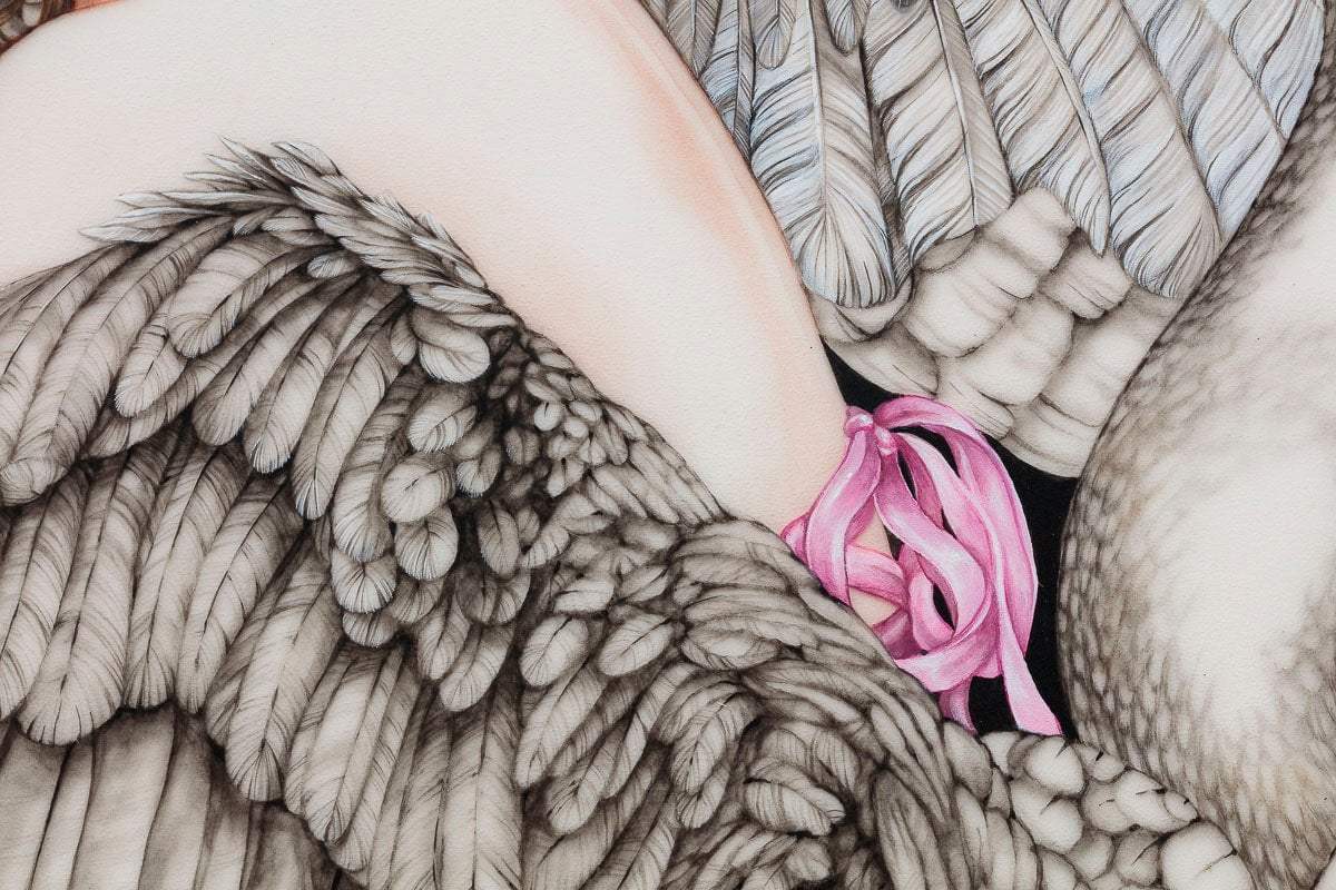 The Wild Swans - Original - SOLD by artist Kerry Darlington - Wyecliffe Galleries