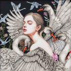The Wild Swans - Original - SOLD by artist Kerry Darlington - Wyecliffe Galleries
