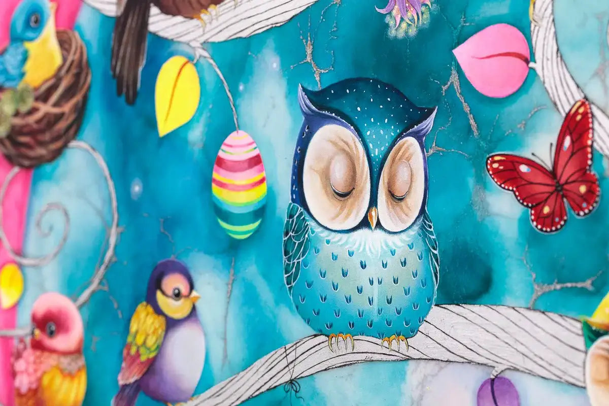 Twits, Twoos & Tweets - Original by artist Kerry Darlington - Wyecliffe Galleries