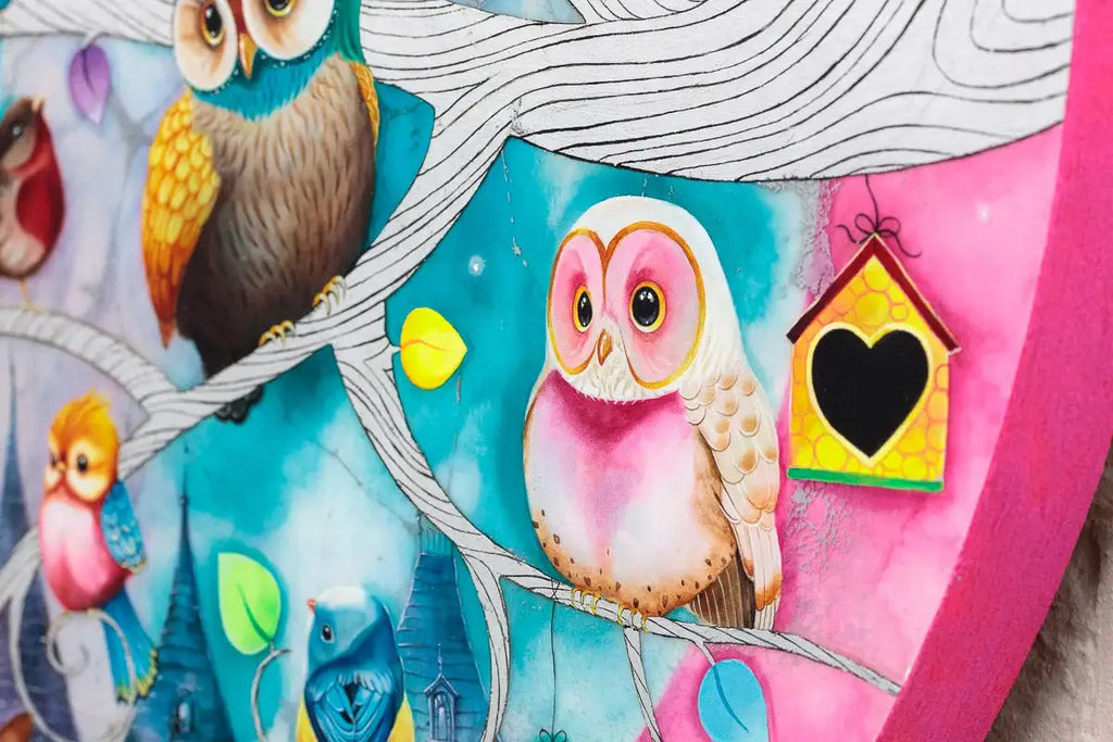 Twits, Twoos & Tweets - Original by artist Kerry Darlington - Wyecliffe Galleries