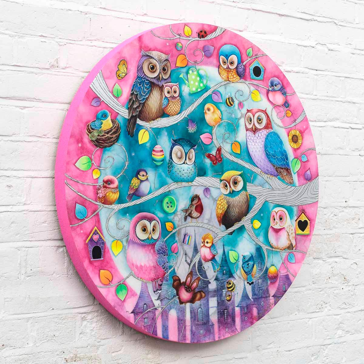 Twits, Twoos & Tweets - Original by artist Kerry Darlington - Wyecliffe Galleries