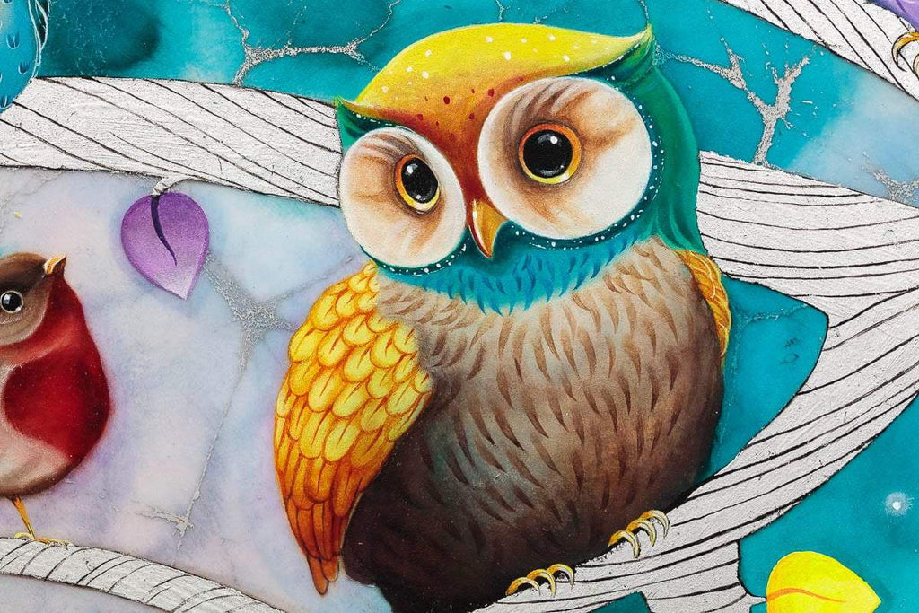 Twits, Twoos & Tweets - Original by artist Kerry Darlington - Wyecliffe Galleries