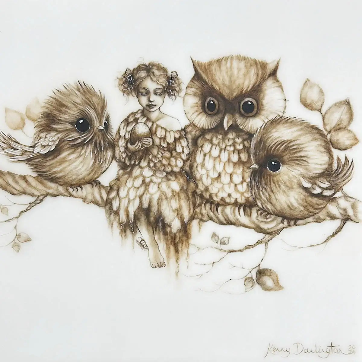 Waiting Patiently - Original - SOLD by artist Kerry Darlington - Wyecliffe Galleries