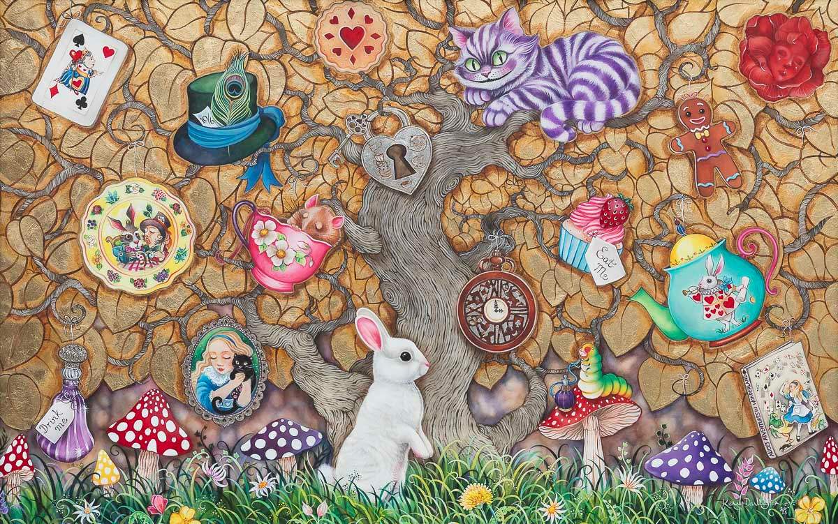 What Alice Found There - Original by artist Kerry Darlington - Wyecliffe Galleries