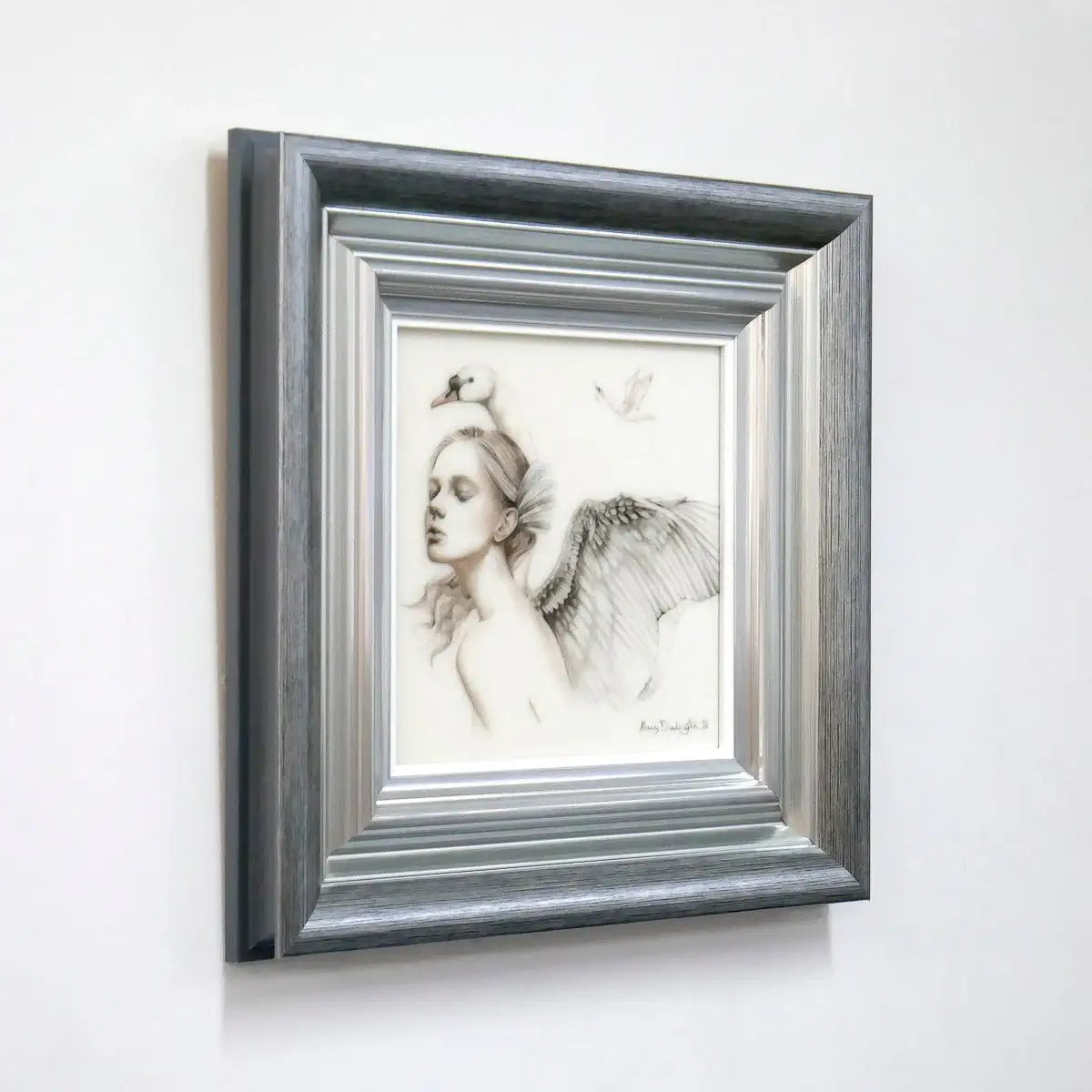 Wild Swans - Original Study - SOLD by artist Kerry Darlington - Wyecliffe Galleries