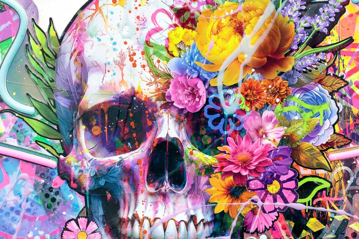 Afterlife (Skull/Wings) - Original - SOLD by artist Kid-A - Wyecliffe Galleries