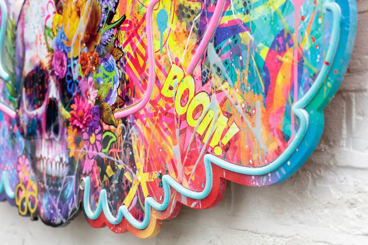 Afterlife (Skull/Wings) - Original - SOLD by artist Kid-A - Wyecliffe Galleries