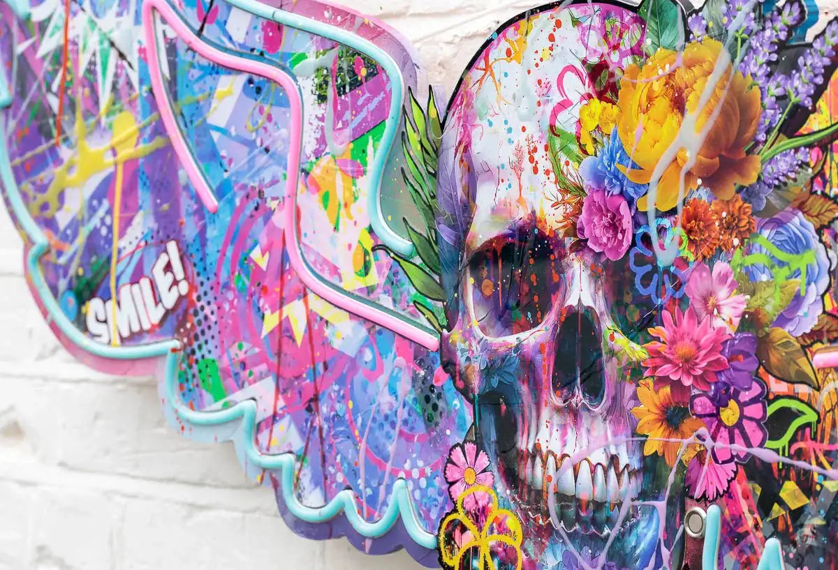 Afterlife (Skull/Wings) - Original - SOLD by artist Kid-A - Wyecliffe Galleries