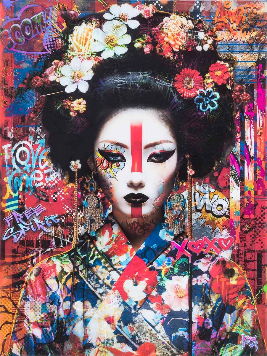 City Bloom - Original - SOLD by artist Kid-A - Wyecliffe Galleries