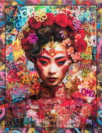 Garden Oasis - Original - SOLD by artist Kid-A - Wyecliffe Galleries