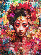 Garden Oasis - Original - SOLD by artist Kid-A - Wyecliffe Galleries