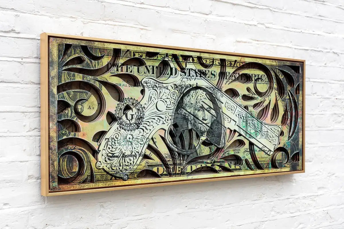 Stand and Deliver (Banknote) - Original by artist Kid-A - Wyecliffe Galleries