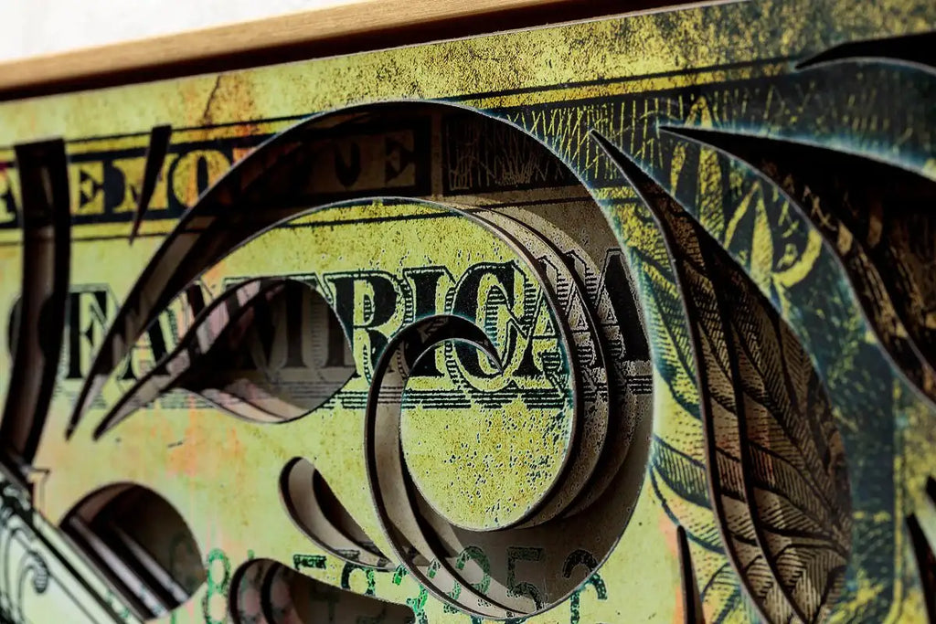 Stand and Deliver (Banknote) - Original by artist Kid-A - Wyecliffe Galleries