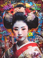 Flower Town - Original - SOLD by artist Kid-A - Wyecliffe Galleries