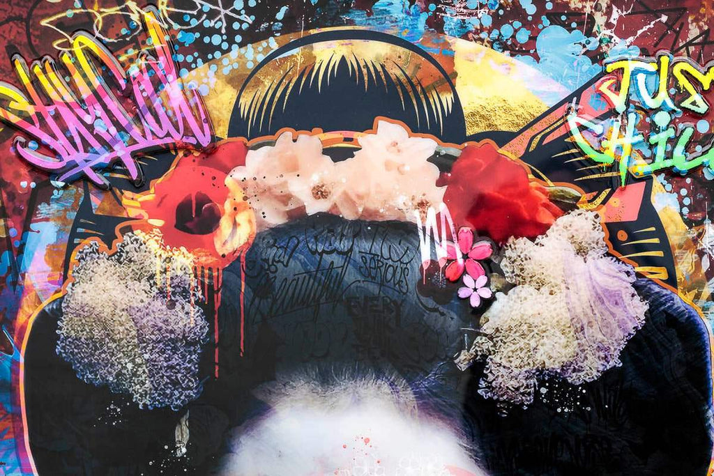 Flower Town - Original - SOLD by artist Kid-A - Wyecliffe Galleries