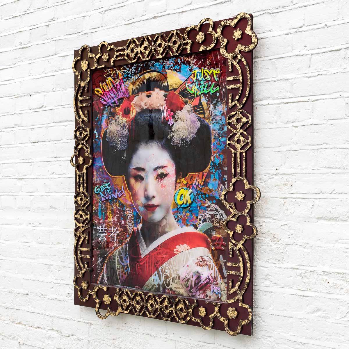 Flower Town - Original - SOLD by artist Kid-A - Wyecliffe Galleries