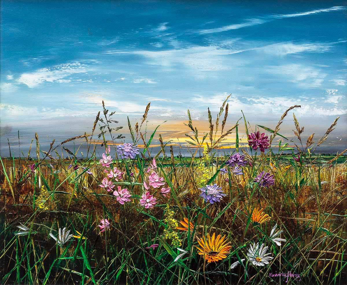 Wildflower Whispers - Original by artist Kimberley Harris - Wyecliffe Galleries