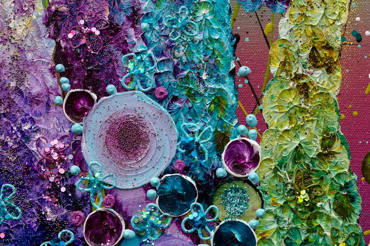 Field of Blooms - Original by artist Leanne Christie - Wyecliffe Galleries