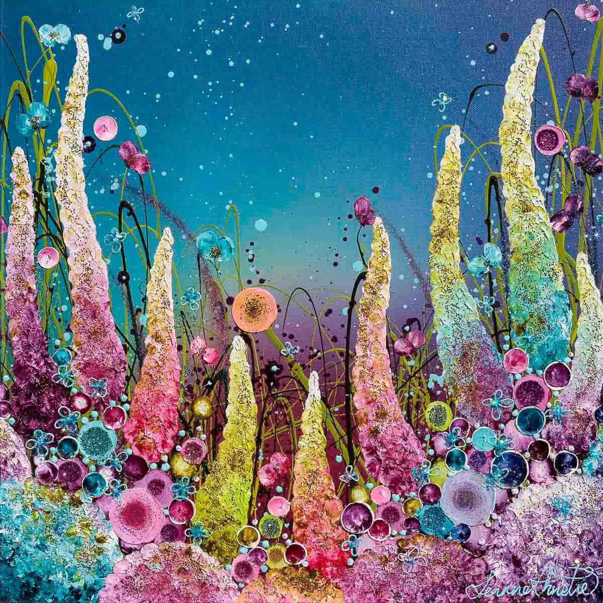 Floral Fantasy - Original - SOLD by artist Leanne Christie - Wyecliffe Galleries