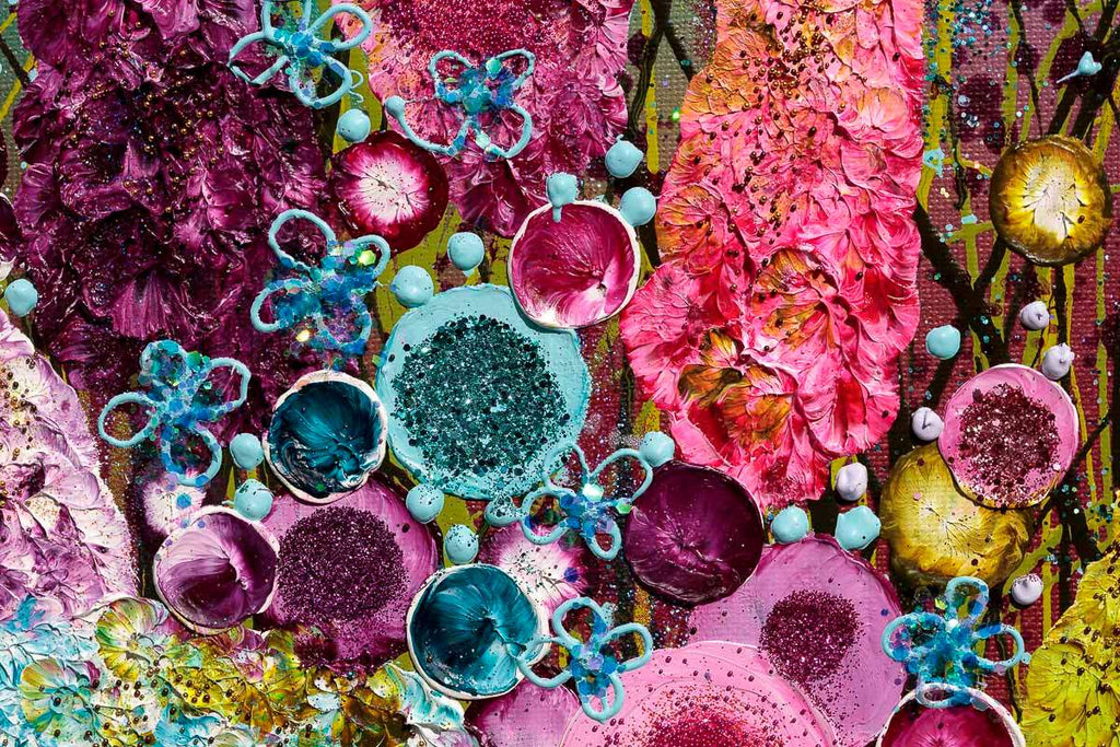 Floral Fantasy - Original - SOLD by artist Leanne Christie - Wyecliffe Galleries