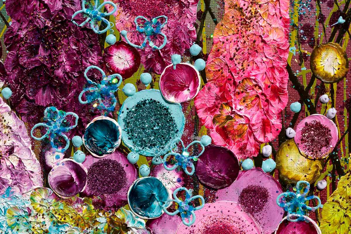 Floral Fantasy - Original - SOLD by artist Leanne Christie - Wyecliffe Galleries