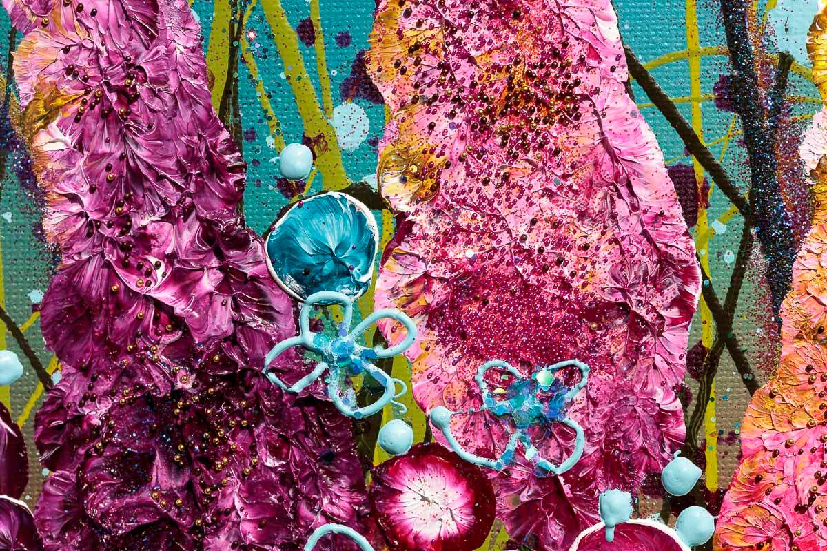 Floral Fantasy - Original - SOLD by artist Leanne Christie - Wyecliffe Galleries