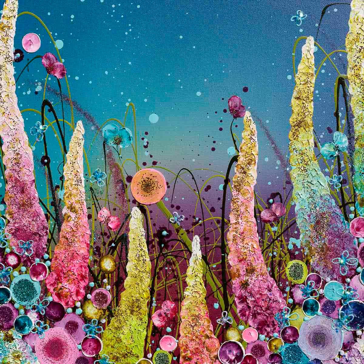 Floral Fantasy - Original - SOLD by artist Leanne Christie - Wyecliffe Galleries
