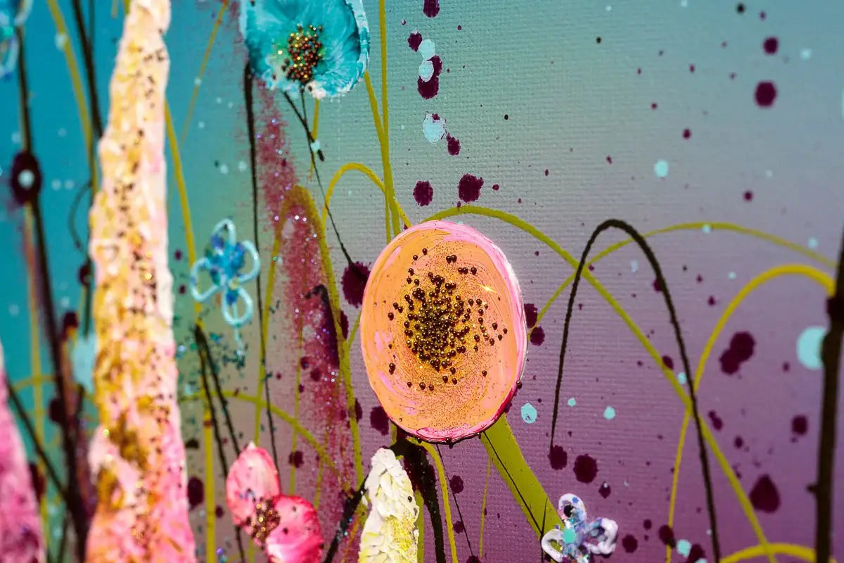 Floral Fantasy - Original - SOLD by artist Leanne Christie - Wyecliffe Galleries