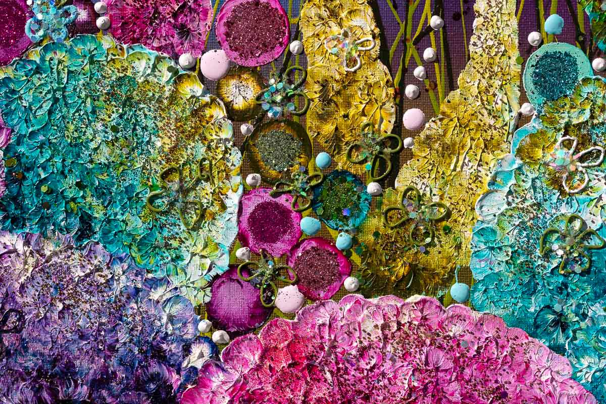 Rainbow Meadows - Original - SOLD by artist Leanne Christie - Wyecliffe Galleries