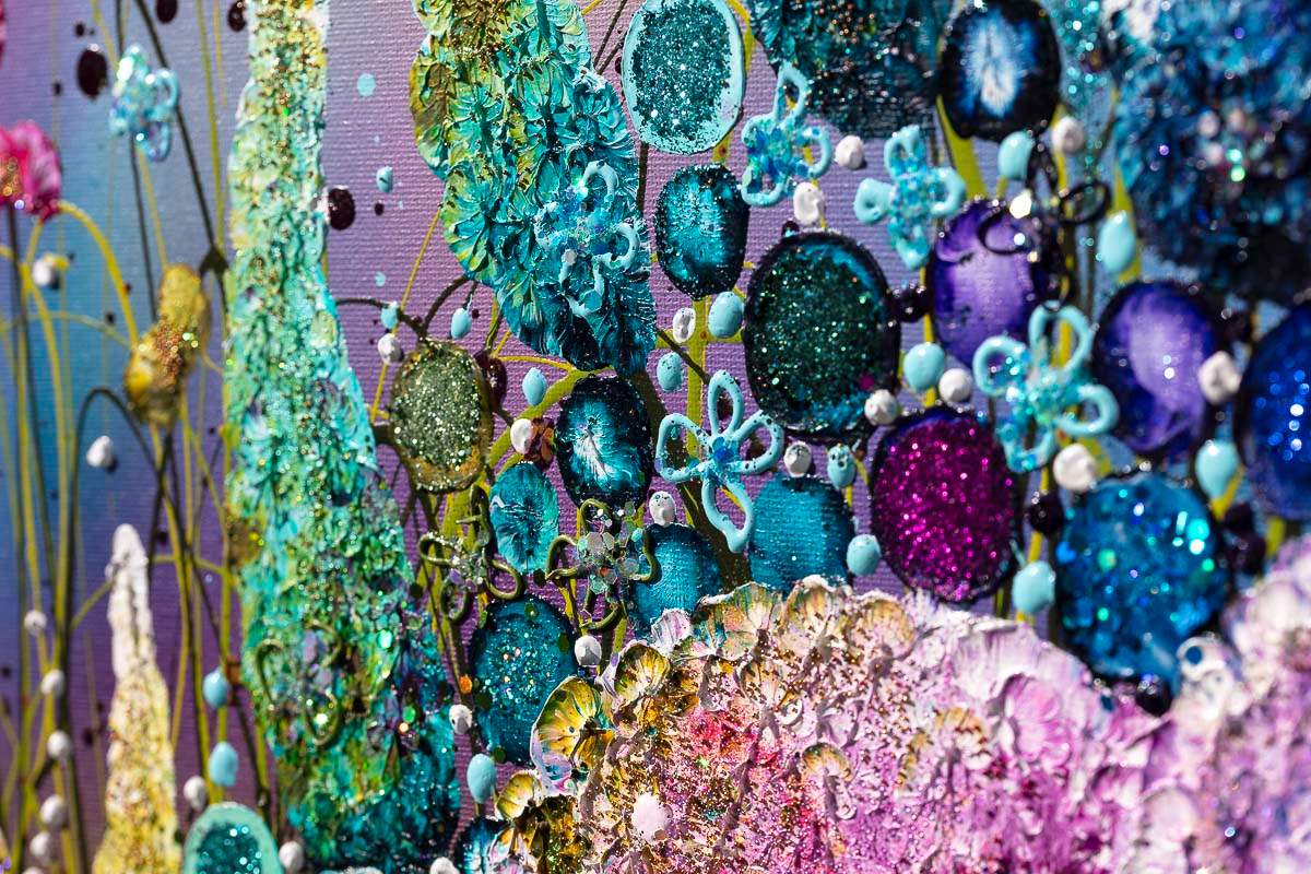 Rainbow Meadows - Original - SOLD by artist Leanne Christie - Wyecliffe Galleries