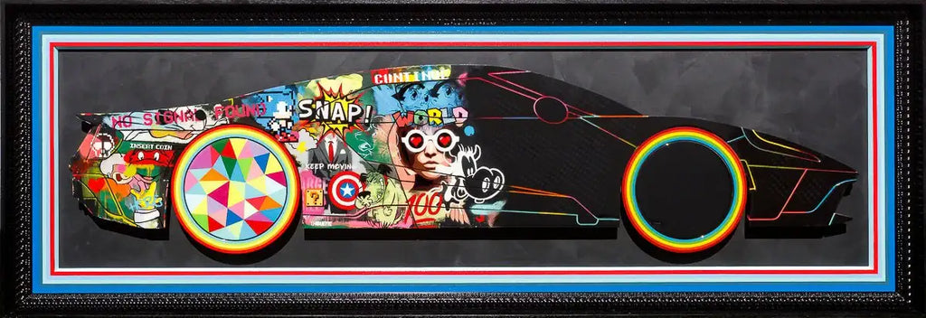 A Side Of Me Ford GT - Original - SOLD by artist Lhouette - Wyecliffe Galleries