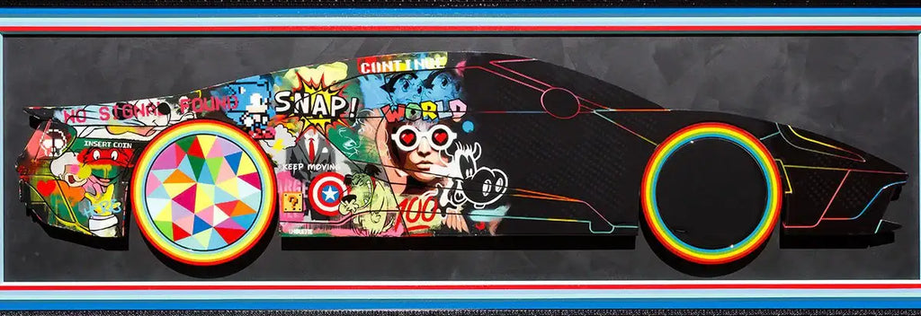 A Side Of Me Ford GT - Original - SOLD by artist Lhouette - Wyecliffe Galleries