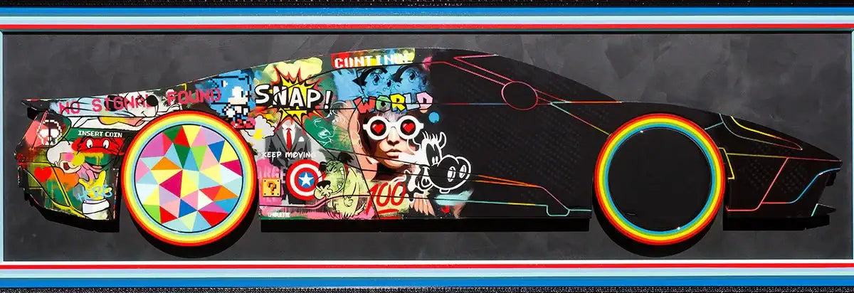 A Side Of Me Ford GT - Original - SOLD by artist Lhouette - Wyecliffe Galleries