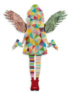 Angel Cake Green & Rose Wings Miniature Wall Sculpture - Original - SOLD by artist Lhouette - Wyecliffe Galleries