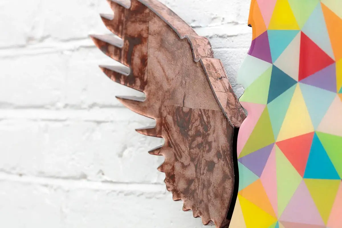 Angel Cake Green & Rose Wings Miniature Wall Sculpture - Original - SOLD by artist Lhouette - Wyecliffe Galleries