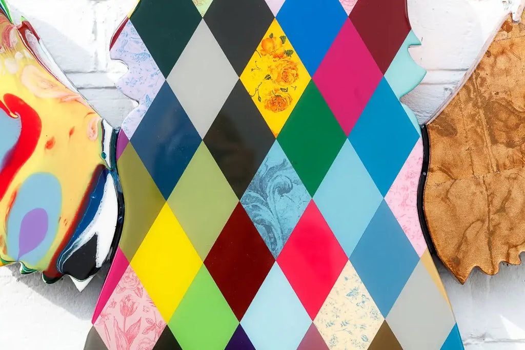 Angel Cake - Medium Diamond Patchwork - Original - SOLD by artist Lhouette - Wyecliffe Galleries