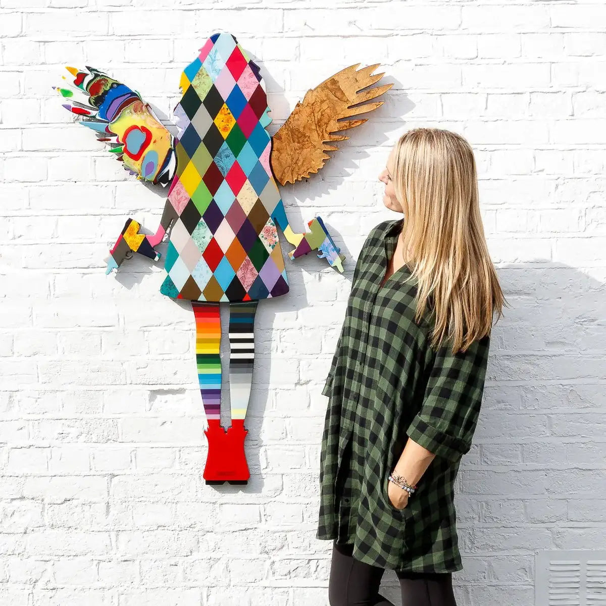 Angel Cake - Medium Diamond Patchwork - Original - SOLD by artist Lhouette - Wyecliffe Galleries